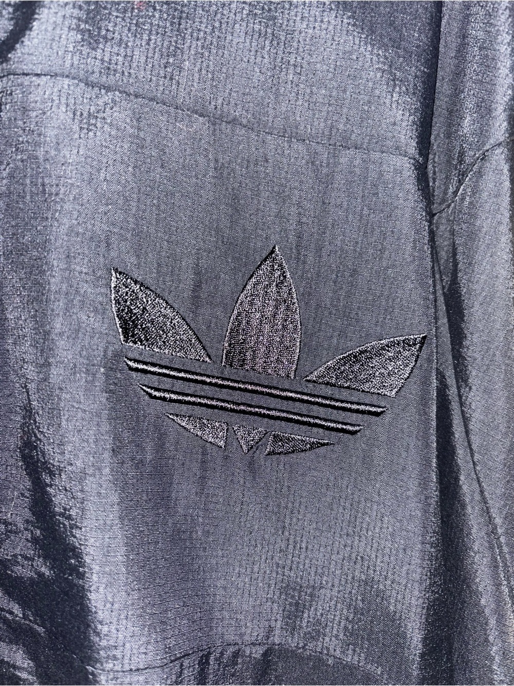 adidas Black Windbreaker with Gold Sleeve Panels - Picture 2 of 3